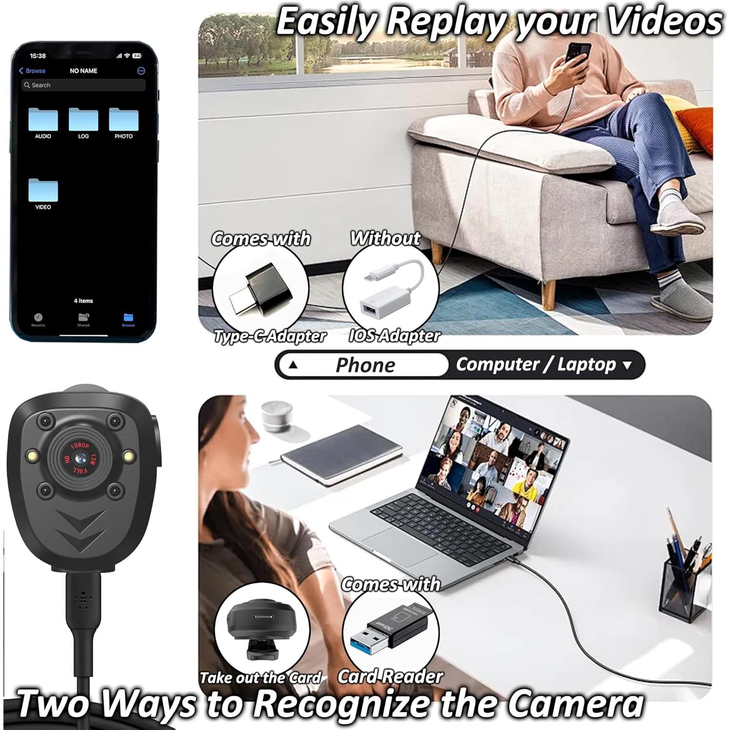 Cámara Corporal 850-FA Ksadbossbo HD 1080P 128GB con IR