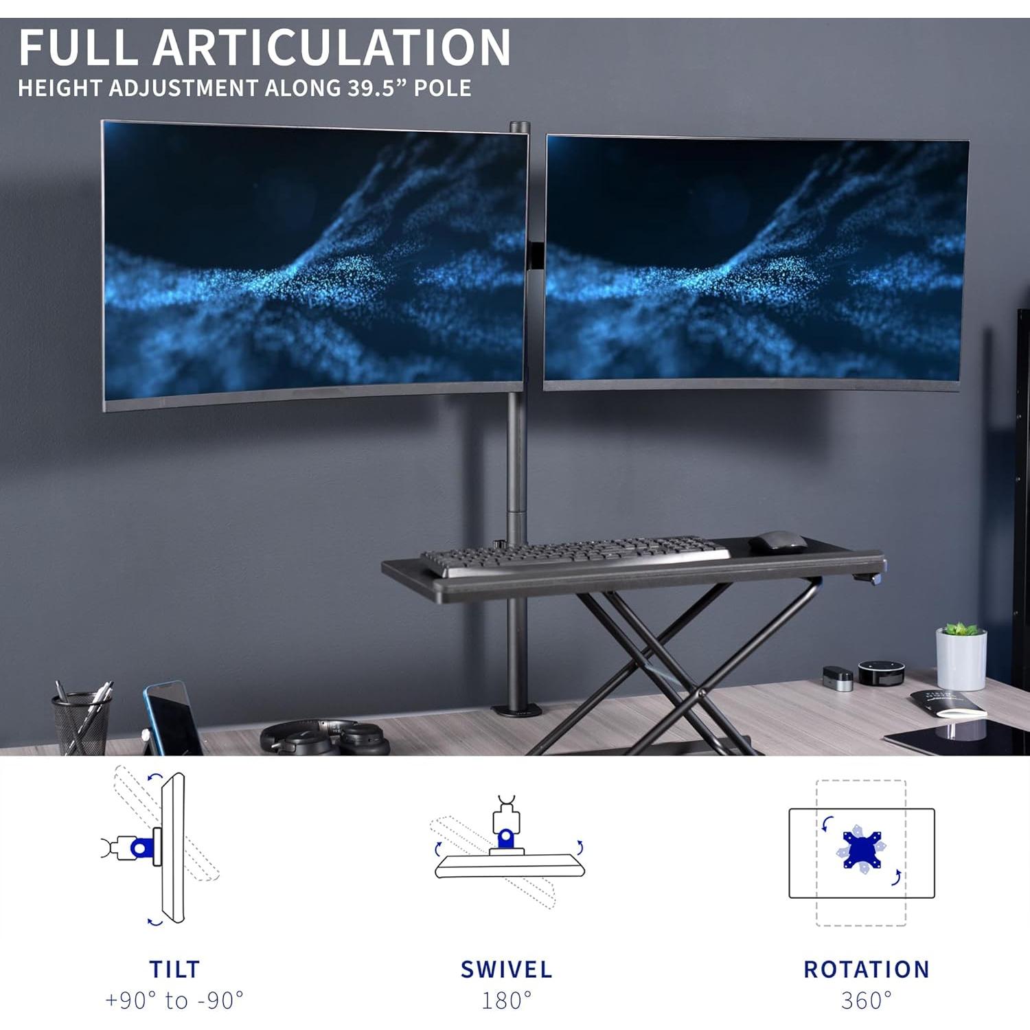 Soporte de Escritorio Doble VIVO para Monitores 27-38"