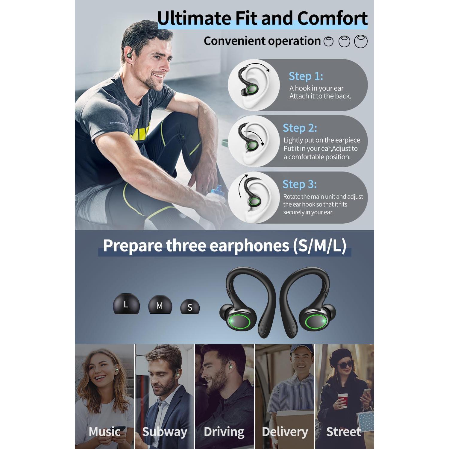 Auriculares Inalámbricos GJB Q32 Bluetooth 5.3 60H IPX6