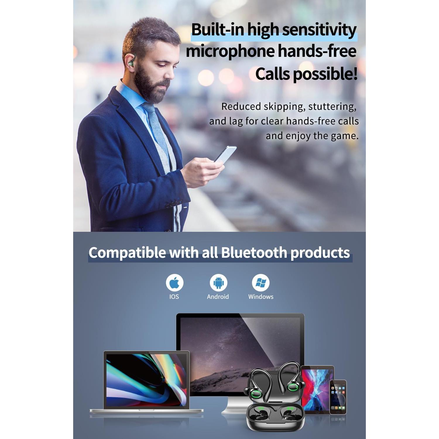 Auriculares Inalámbricos GJB Q32 Bluetooth 5.3 60H IPX6