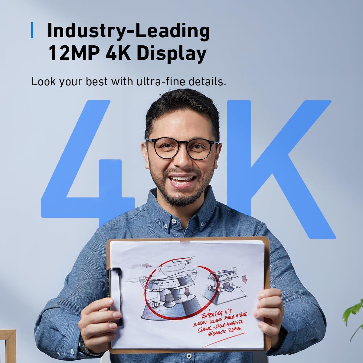 Webcam 4K Anker C310 con Micrófono y Altavoz USB