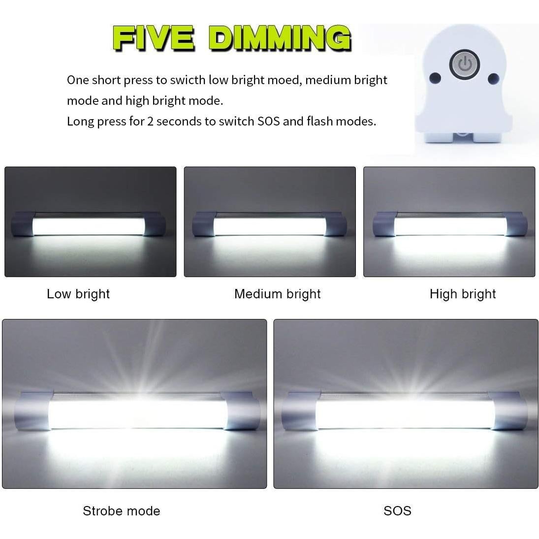 Luz LED recargable LETOUR Tubo 4000 lúmenes 5200mAh