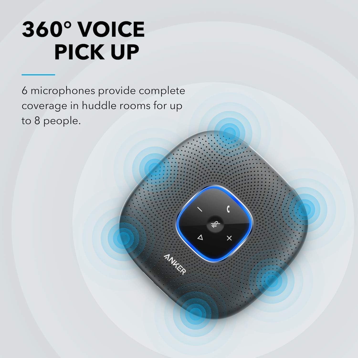 Altavoz Bluetooth Anker PowerConf con 6 Micrófonos, 24h Batería