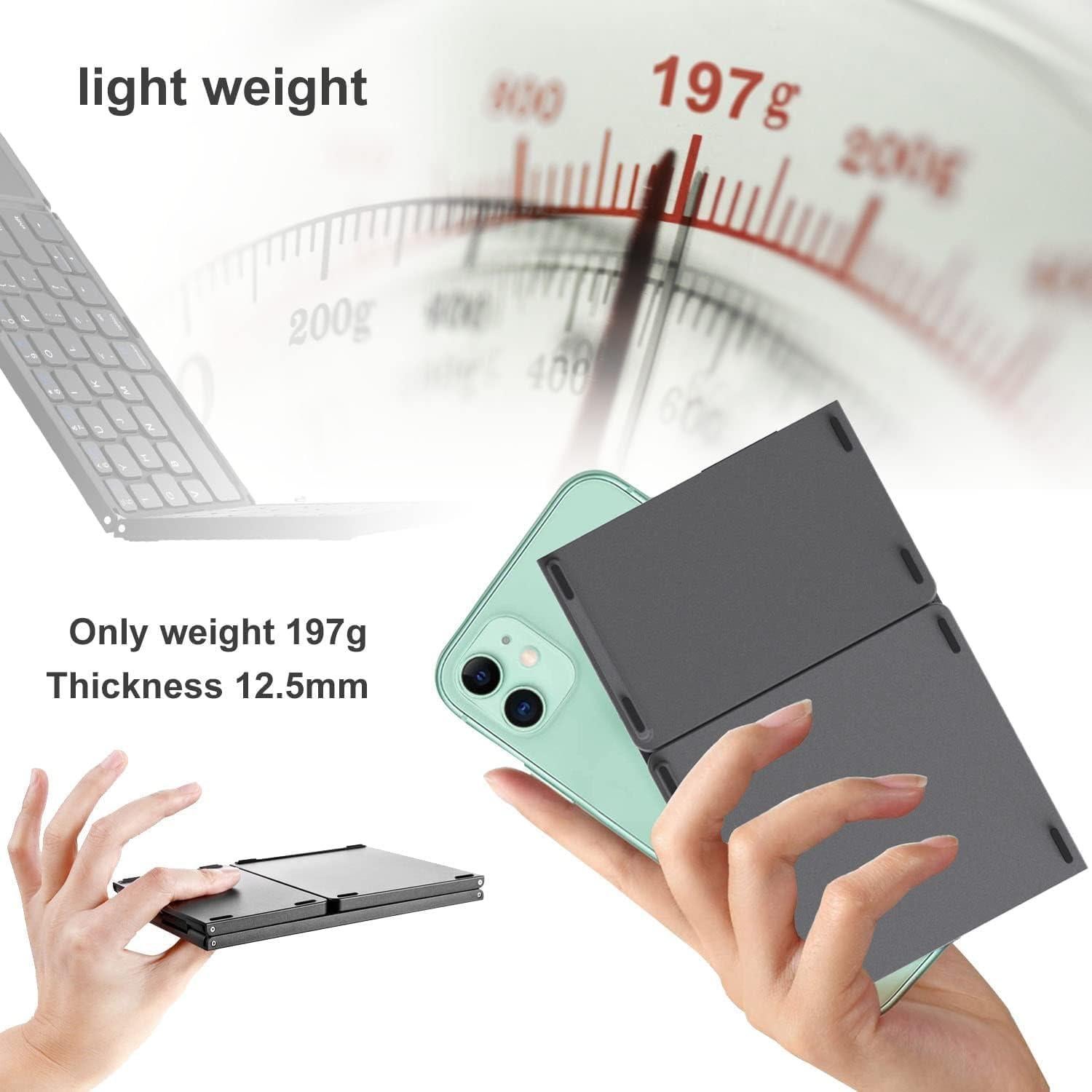 Teclado Inalámbrico Plegable AIWISDOM con Touchpad - Gris