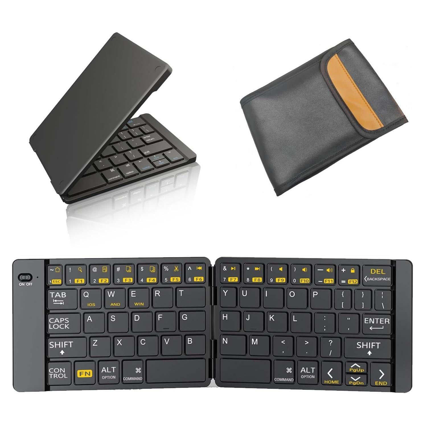 Teclado Plegable PopBloom K212 Inalámbrico Recargable Amarillo