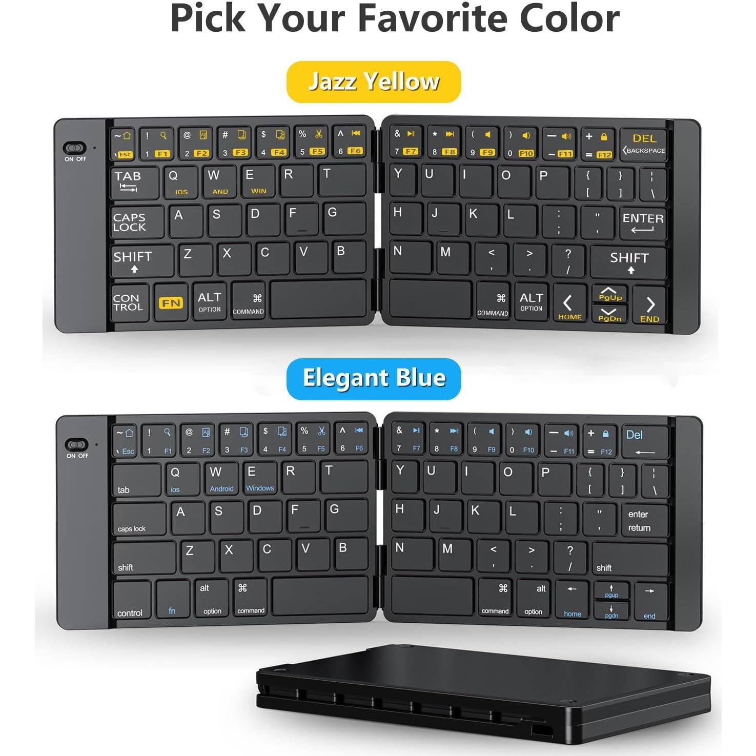 Teclado Plegable PopBloom K212 Inalámbrico Recargable Amarillo