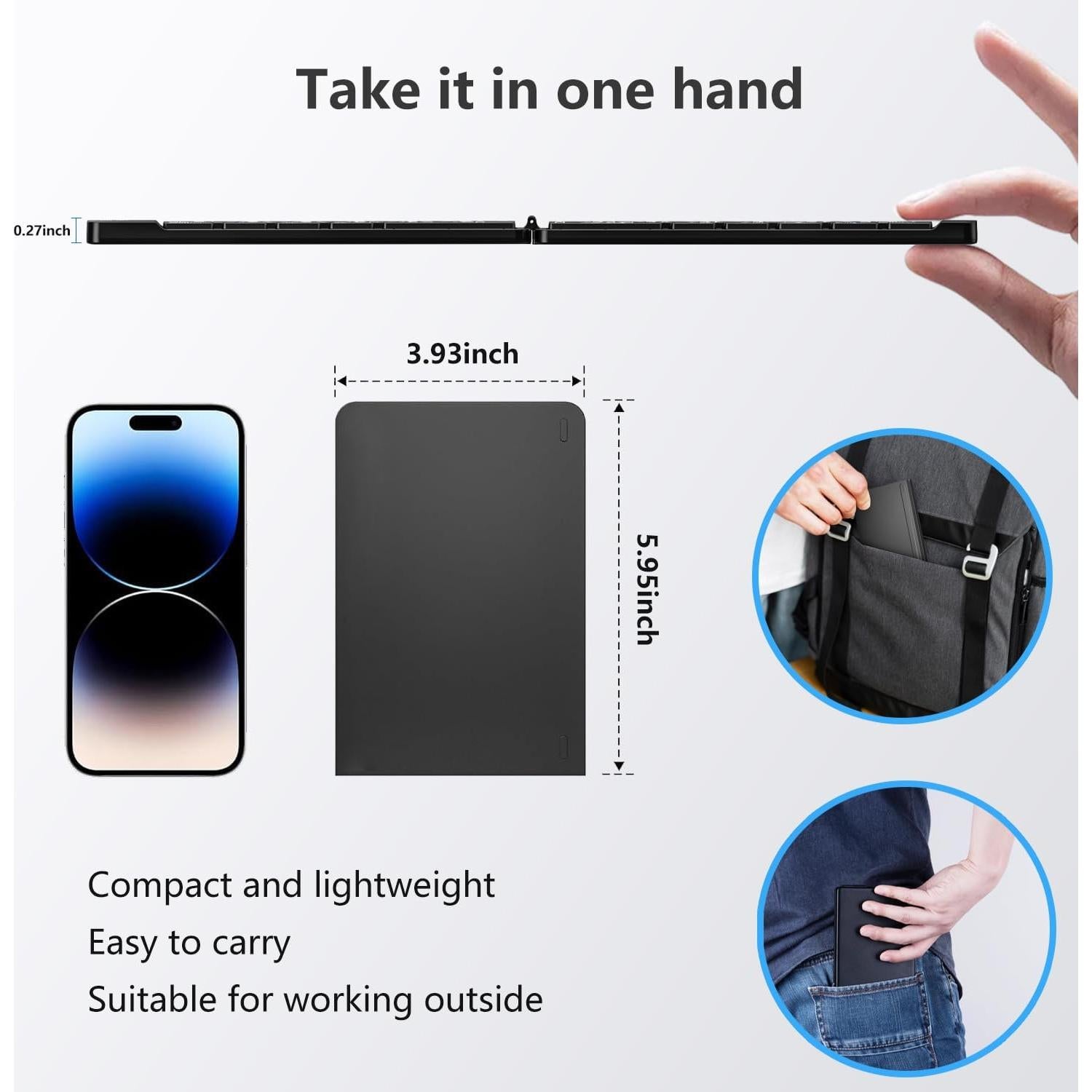 Teclado Plegable PopBloom K212 Inalámbrico Recargable Amarillo