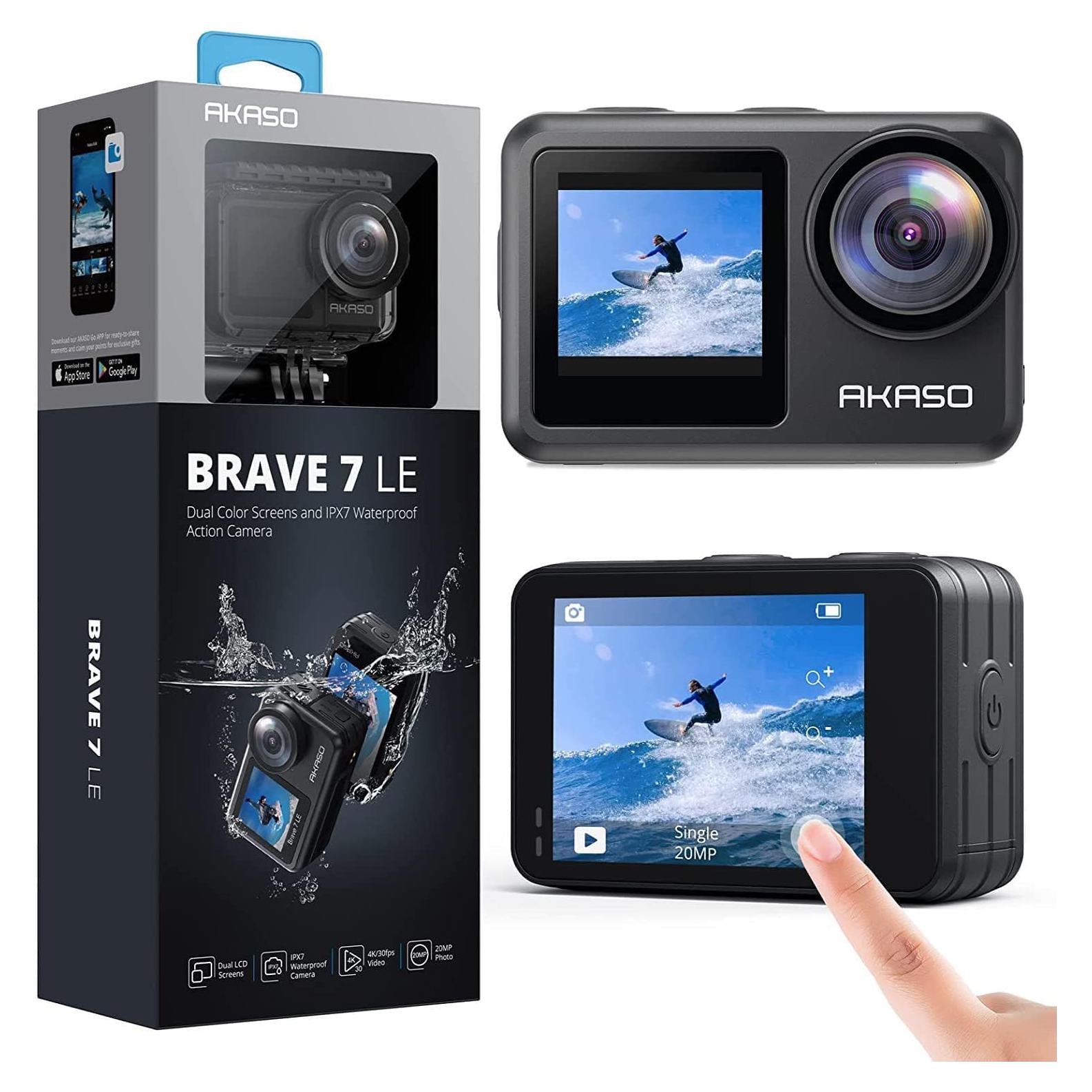 Cámara de Acción AKASO Brave 7 LE 4K 20MP WiFi EIS 2.0
