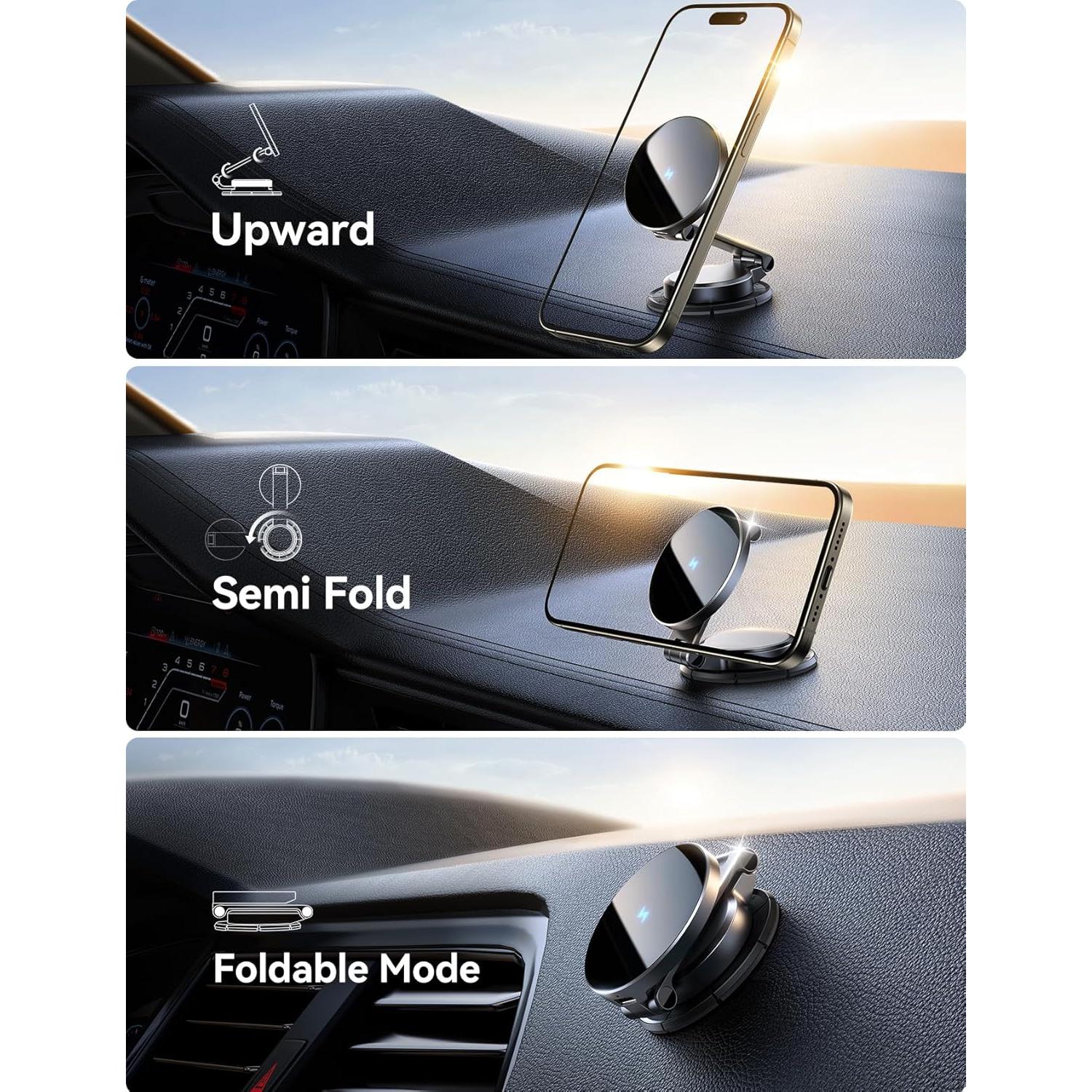 Cargador Soporte Auto MagSafe Joyroom 15W Metal Negro