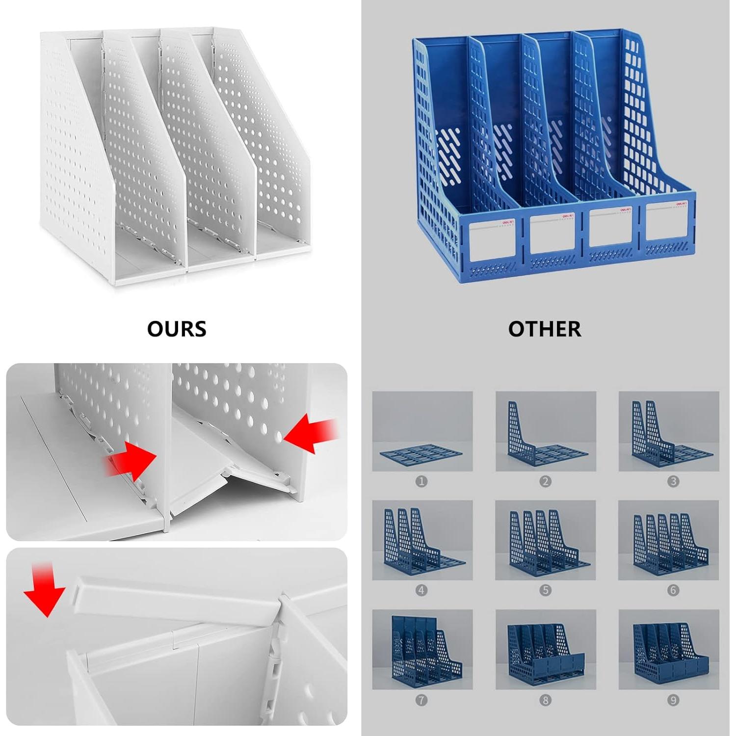 Soporte Plegable para Revistas Marte Vanci 3 Compartimentos