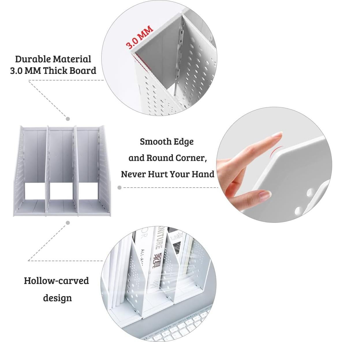 Soporte Plegable para Revistas Marte Vanci 3 Compartimentos
