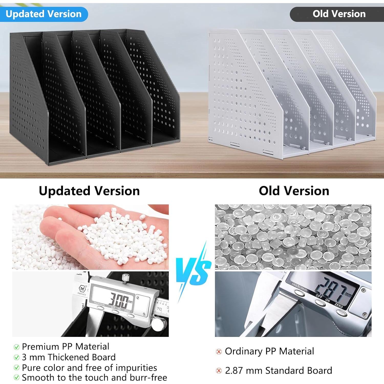 Soporte de Revistas Plegable SAYEEC 4 Compartimentos Negro