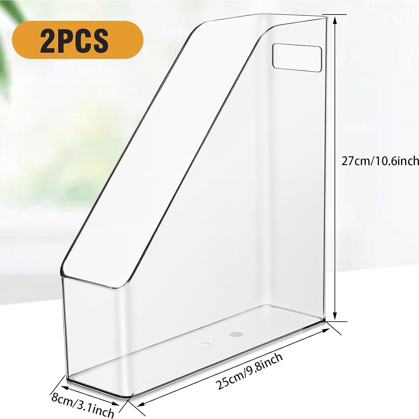 Soporte de Revistas MAQUITA, Acrílico Transparente, 2 Unidades