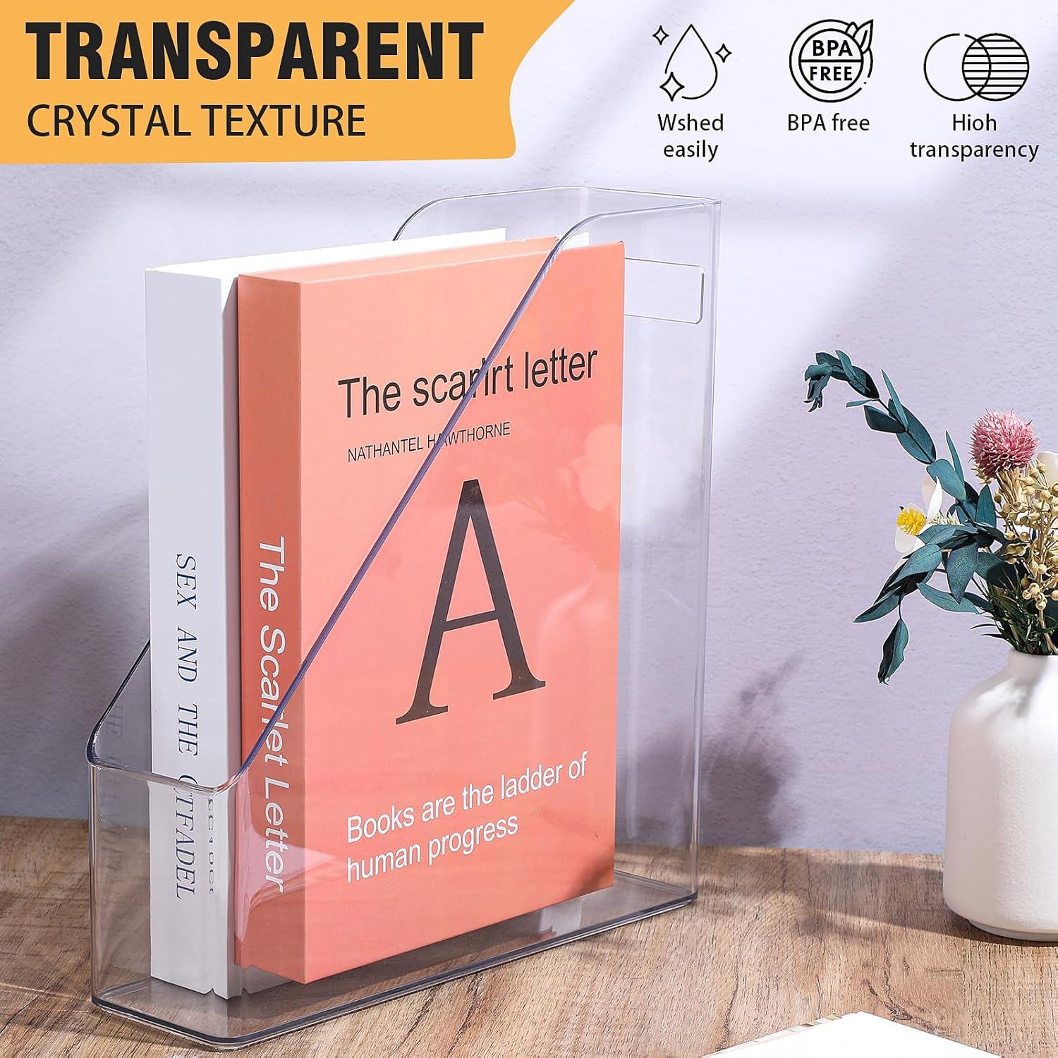 Soporte de Revistas MAQUITA, Acrílico Transparente, 2 Unidades