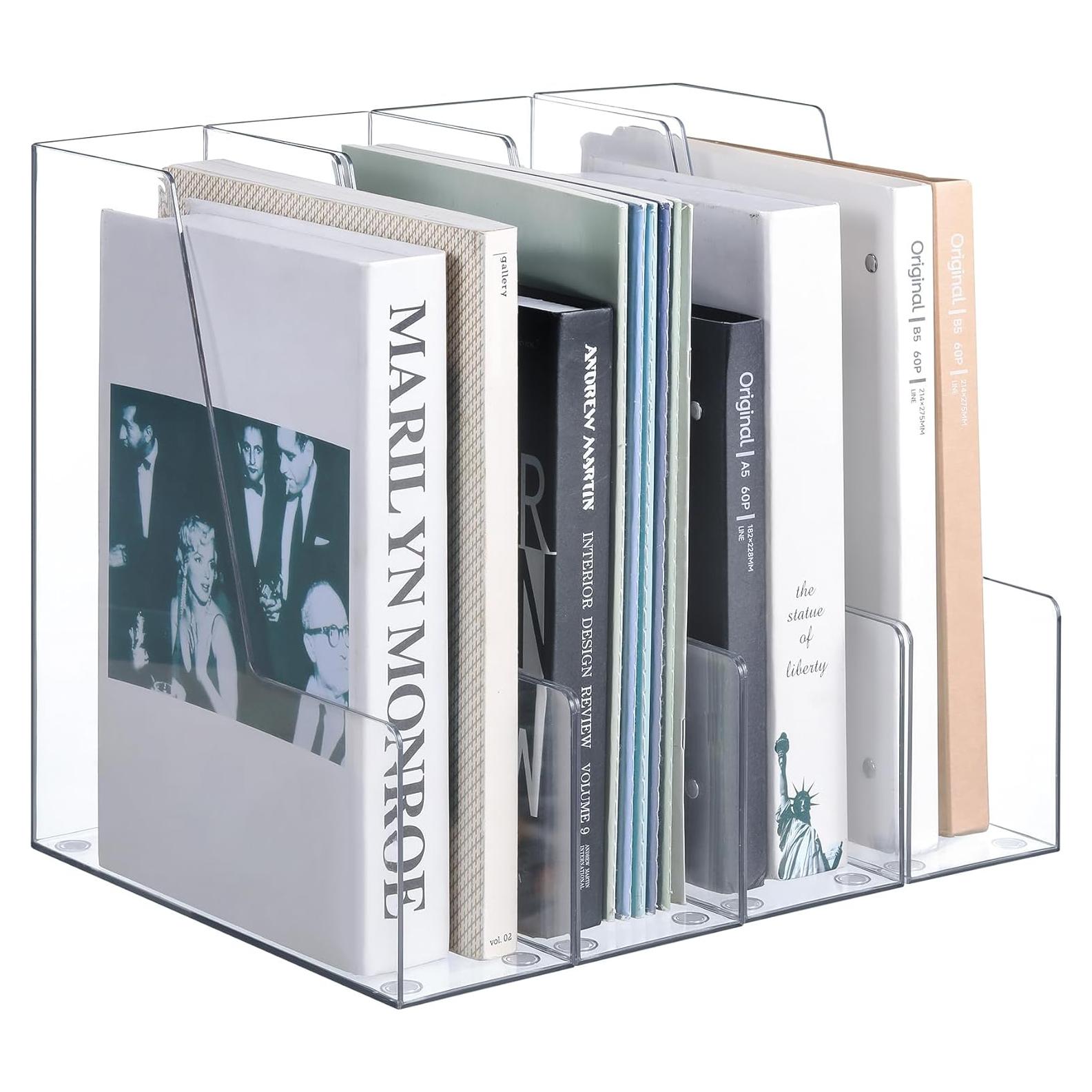 Organizador de Archivos Vertical LALOBLUE Acrílico Transparente 4 Pzas