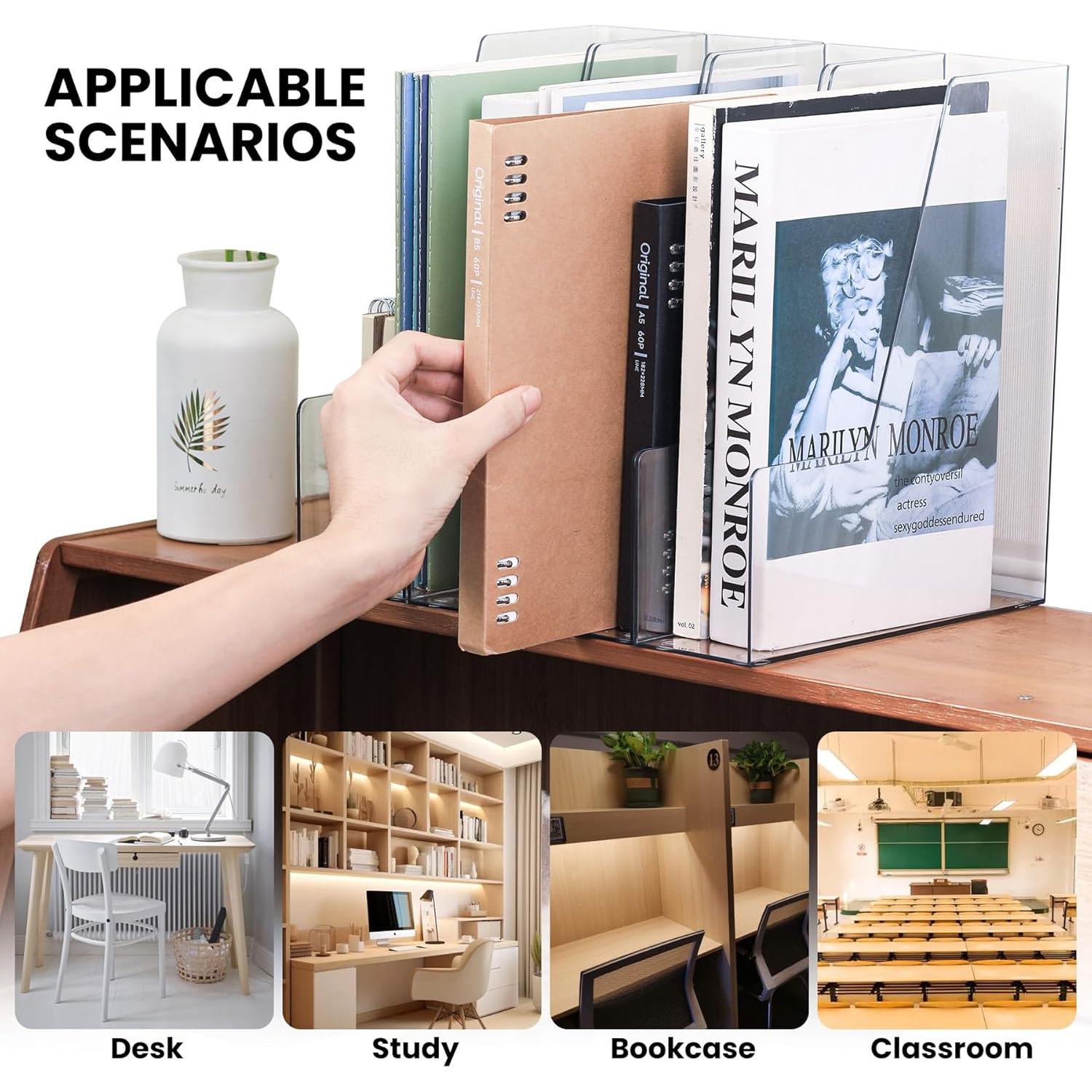 Organizador de Archivos Vertical LALOBLUE Acrílico Transparente 4 Pzas