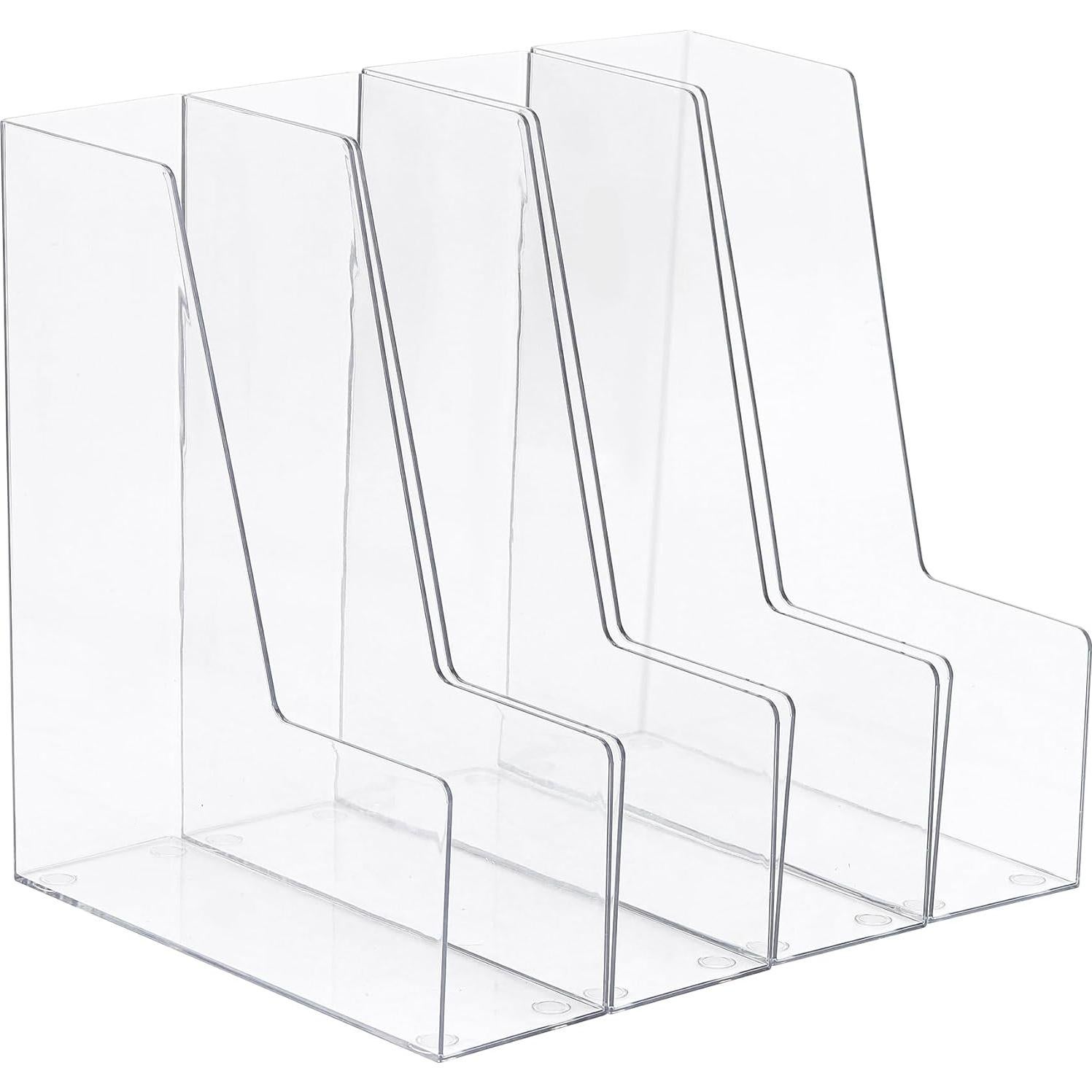 Organizador de Archivos Vertical LALOBLUE Acrílico Transparente 4 Pzas