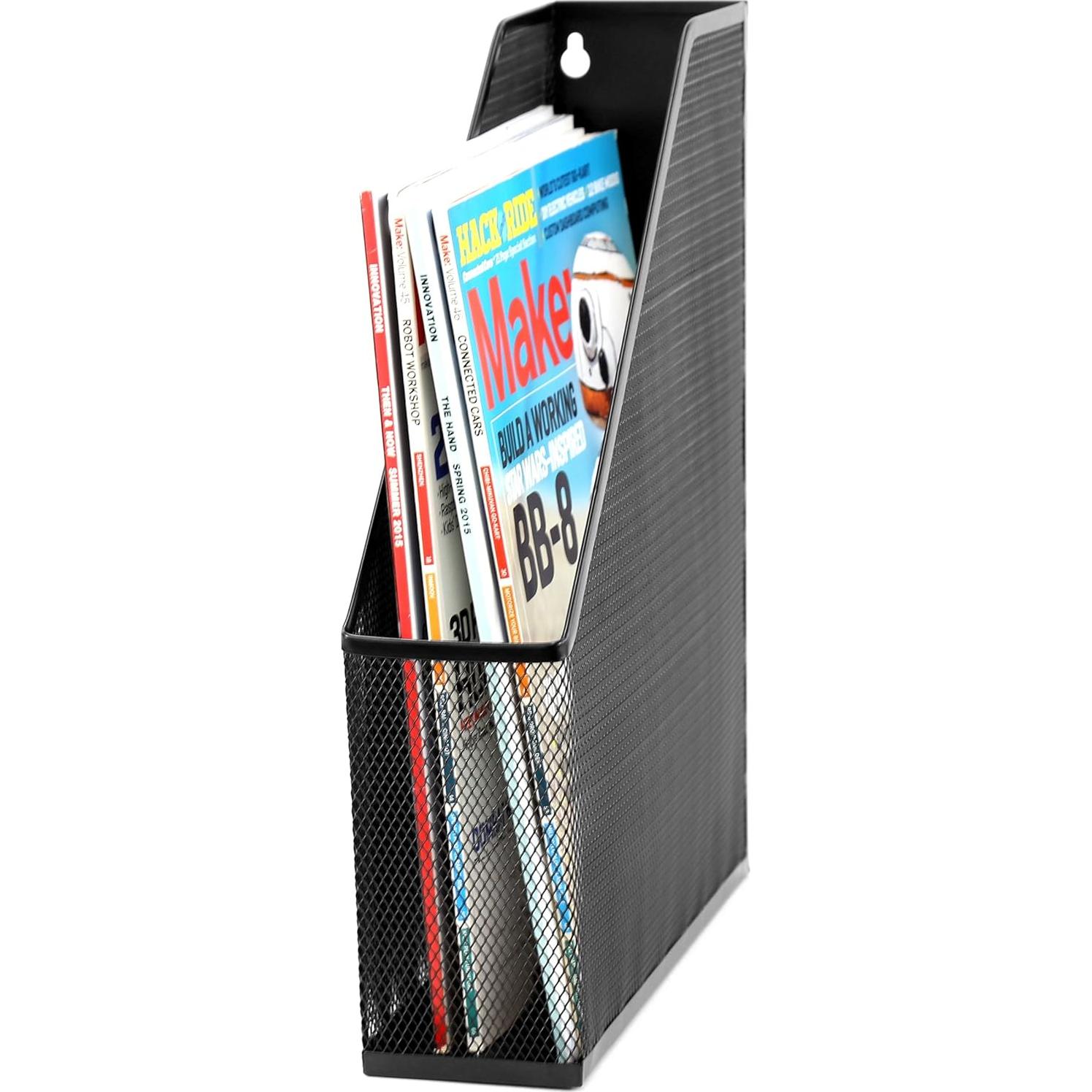 Soporte para Revistas U Brands de Acero Malla Negro 31,75x24,89cm