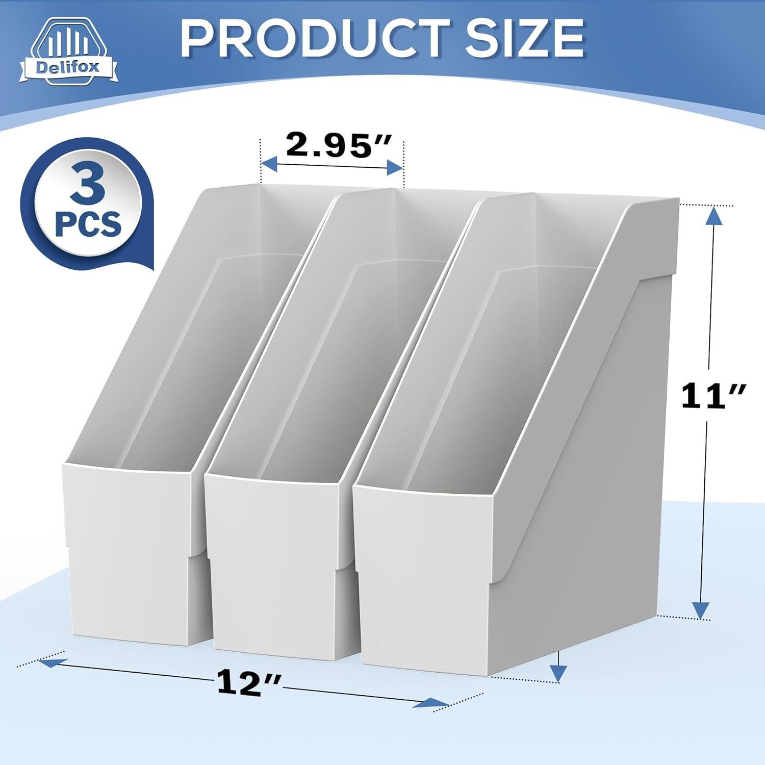 Organizador de Revistas 3 Pack Delifox Gris Plástico