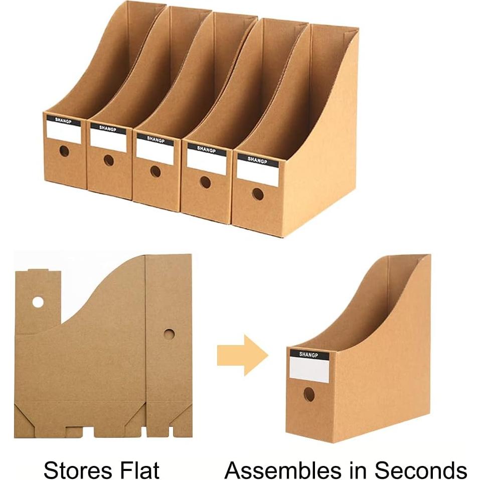 Organizador de Archivos Plegable Fiyerna 15 Piezas Cartón Marrón