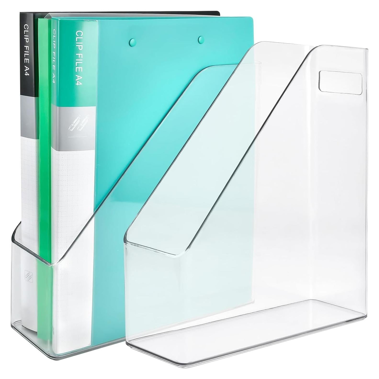 Paquete de 2 Soportes de Revistas Acrílico Akamino 26.9x24.9cm