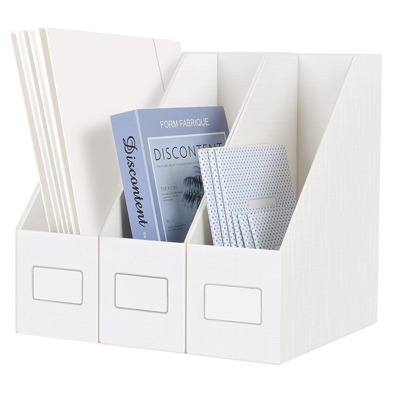 Soporte de Revistas JiaWei Blanco 3 Paquetes Cartón Resistente