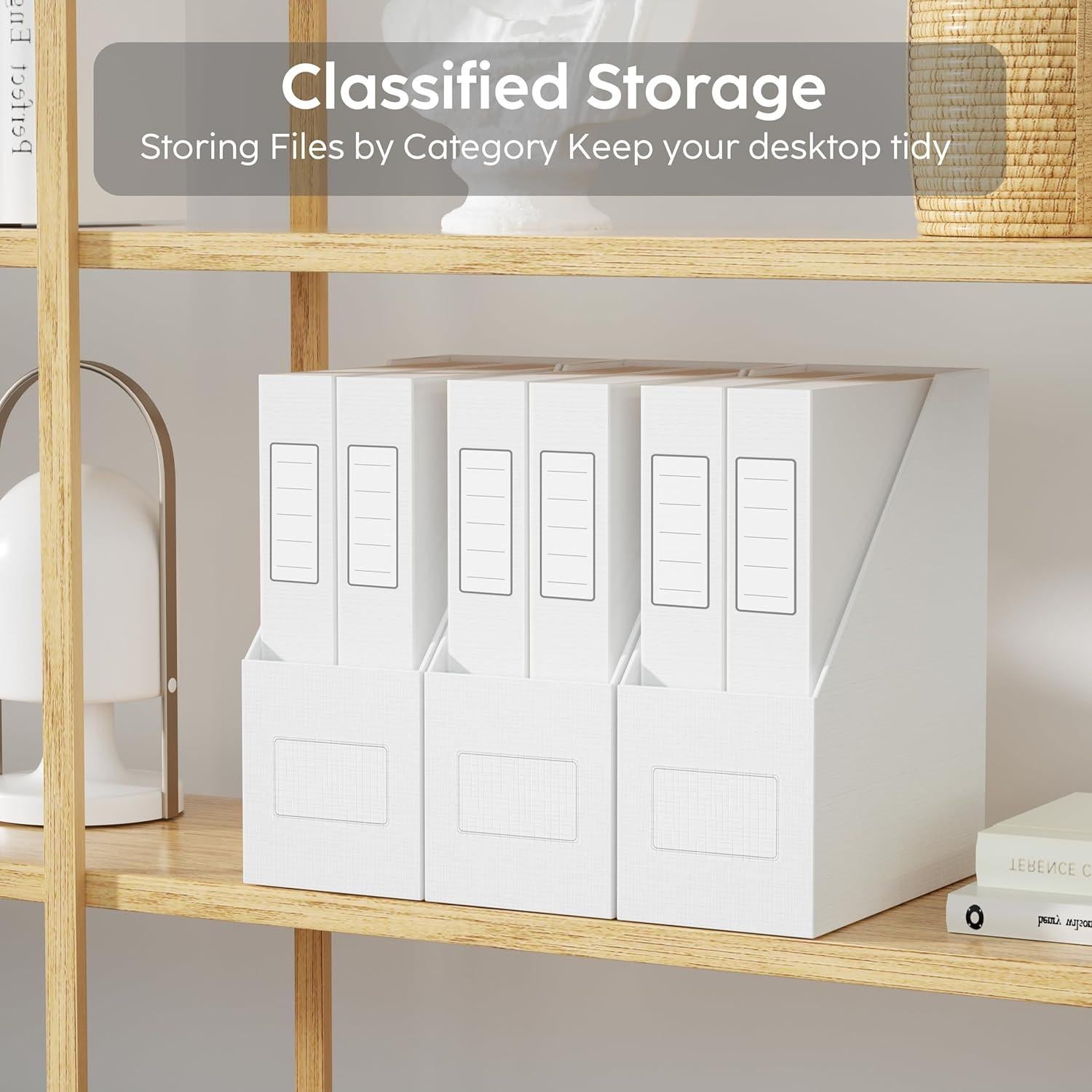 Soporte de Revistas JiaWei Blanco 3 Paquetes Cartón Resistente