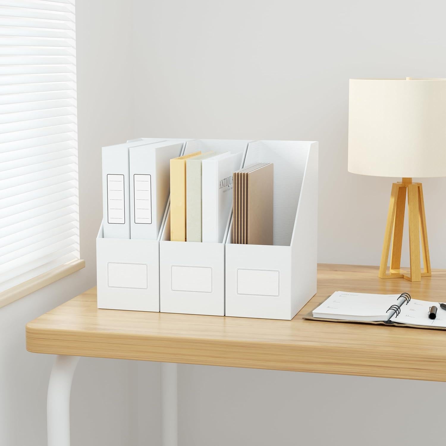 Soporte de Revistas JiaWei Blanco 3 Paquetes Cartón Resistente