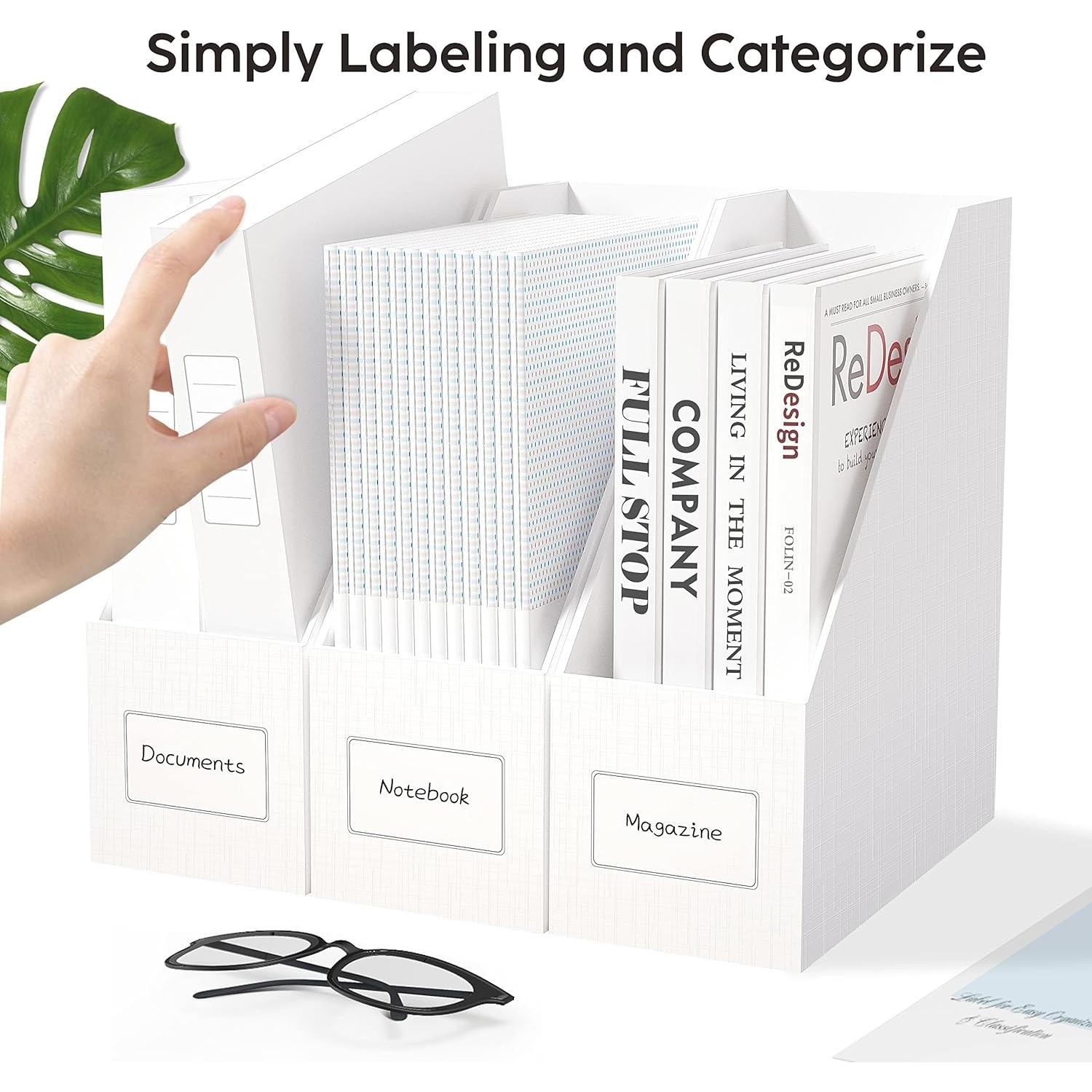 Soporte de Revistas JiaWei Blanco 3 Paquetes Cartón Resistente