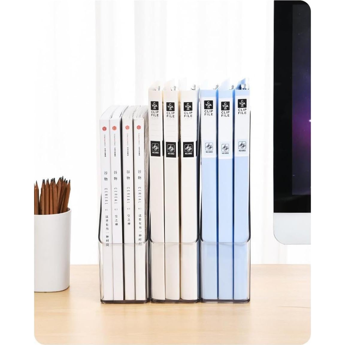 Soporte de Revistas Acrílico ESHINEDE 2 PCS Transparente 26.9x24.9x8.1 cm