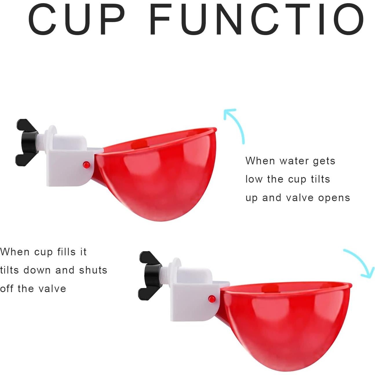 Tazas de Agua Automáticas EOKOICA para Pollos 6 Piezas