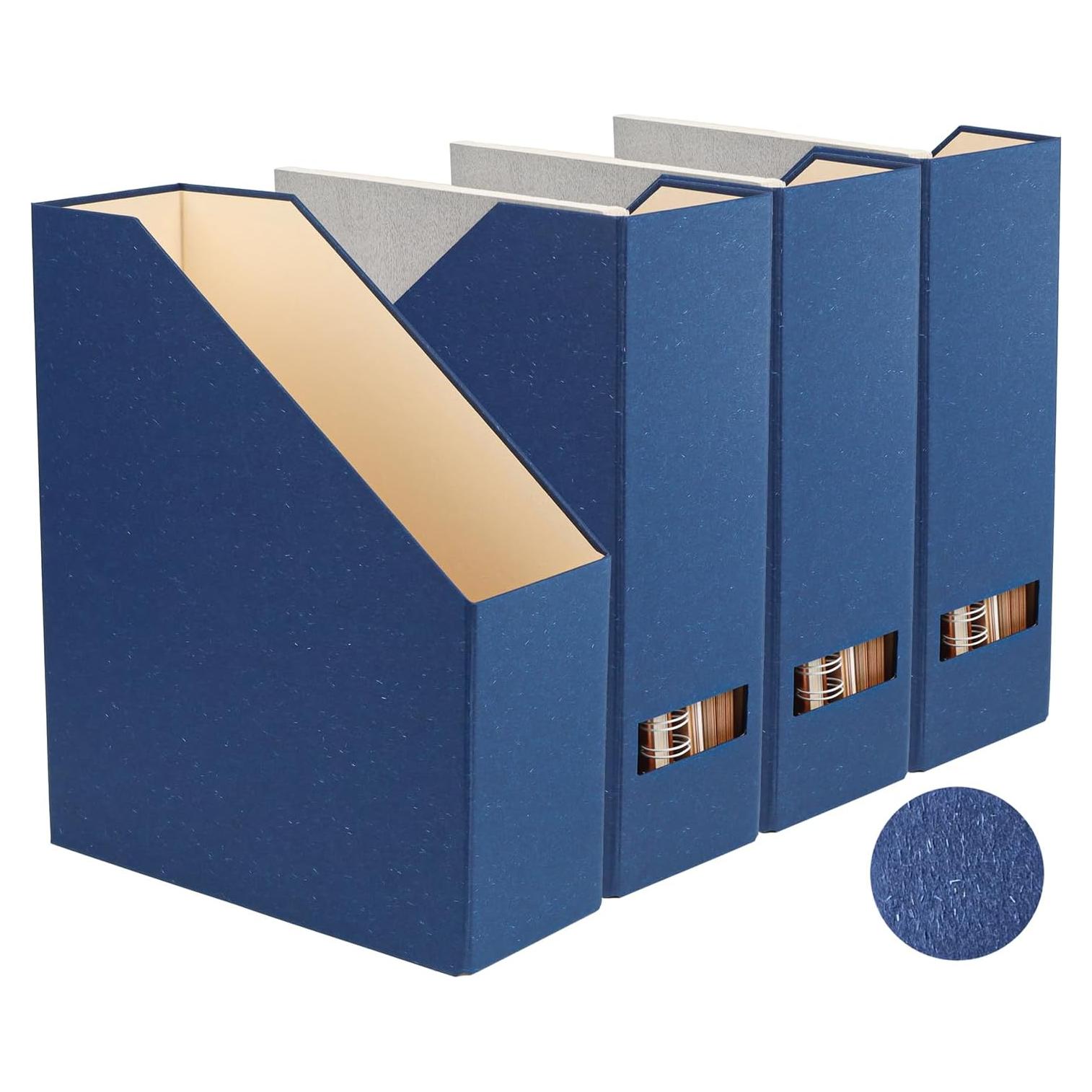 Soporte de Revistas LifeSto Azul Clásico 4 Piezas Cartón