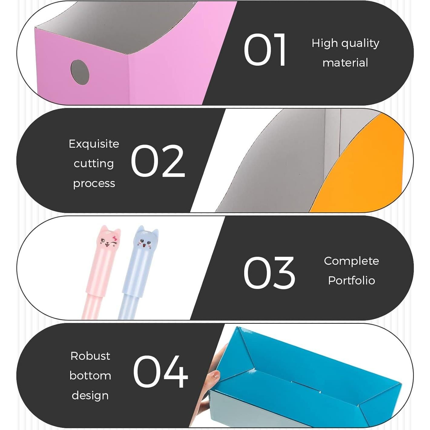 Jutom Soportes para Revistas 32 Pcs Cartón Plegables 25x24x10 cm