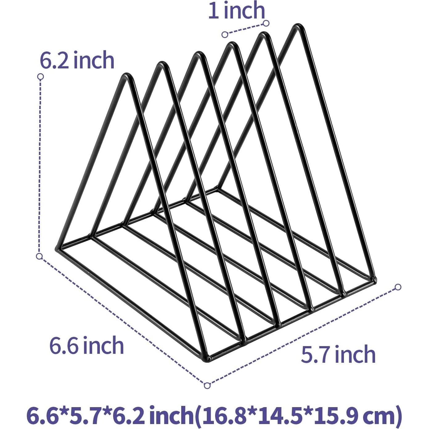 Soporte de Archivos Triangular Goiio 5 Ranuras Negro 18x15x18cm