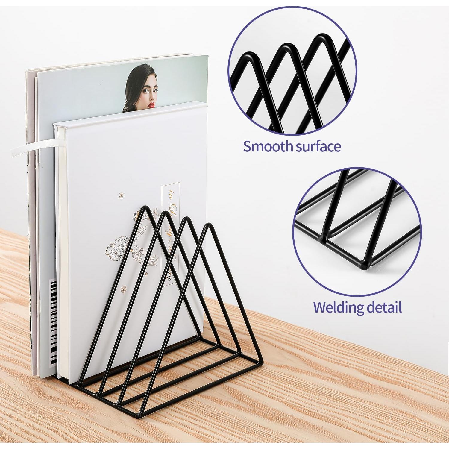 Soporte de Archivos Triangular Goiio 5 Ranuras Negro 18x15x18cm