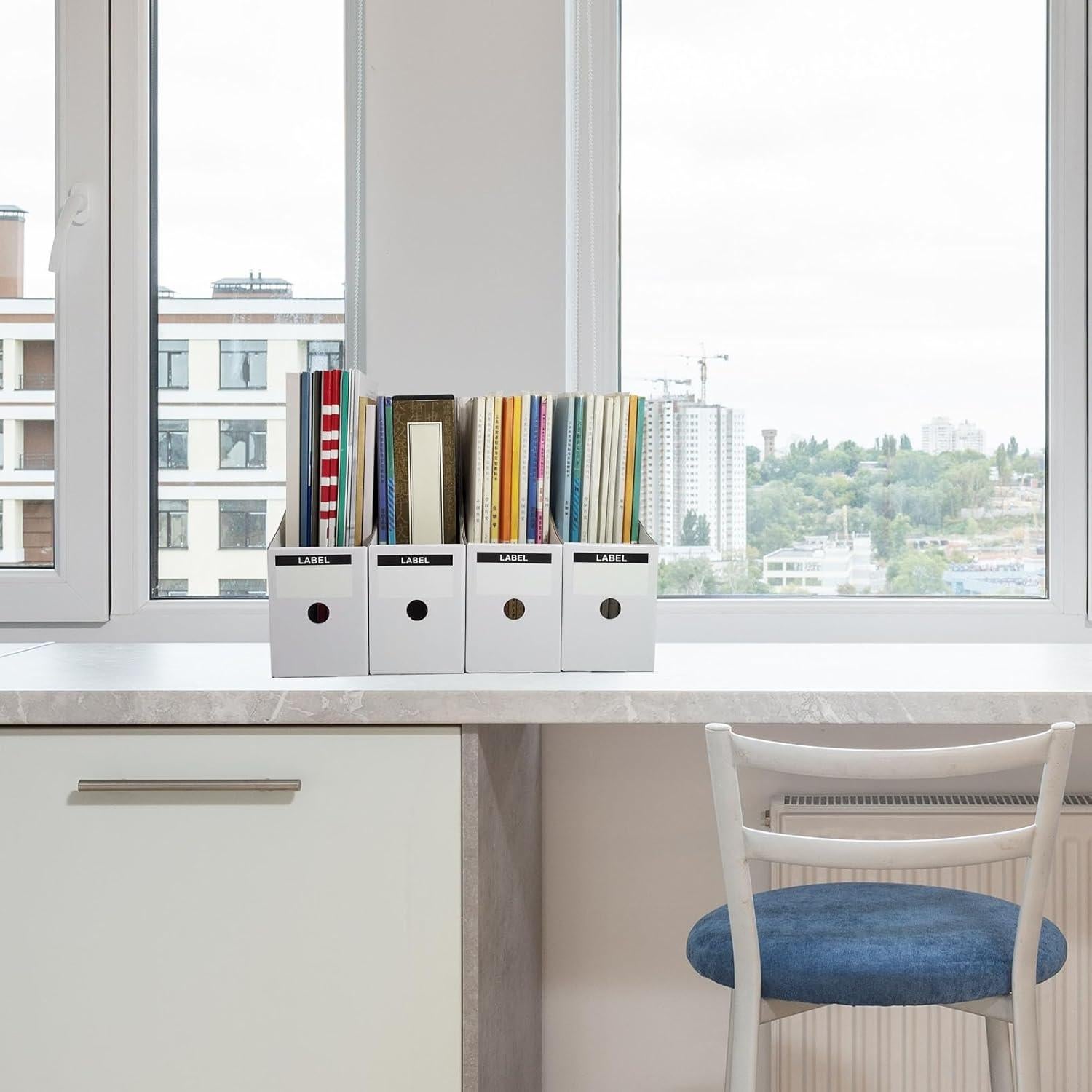 24 Soportes de Revistas Limitliho de Cartón Blanco 26,9 cm