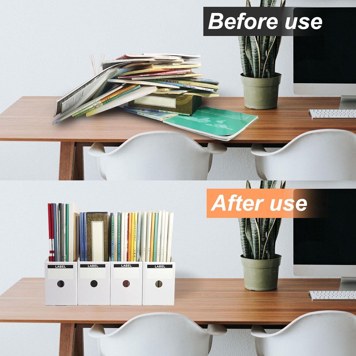 24 Soportes de Revistas Limitliho de Cartón Blanco 26,9 cm