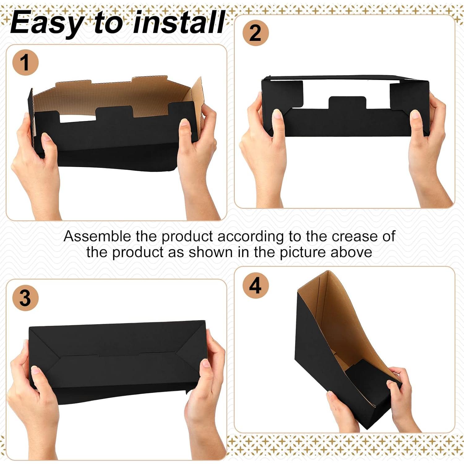 Soportes de Revistas de Cartón Thenshop 24 Pcs Negro