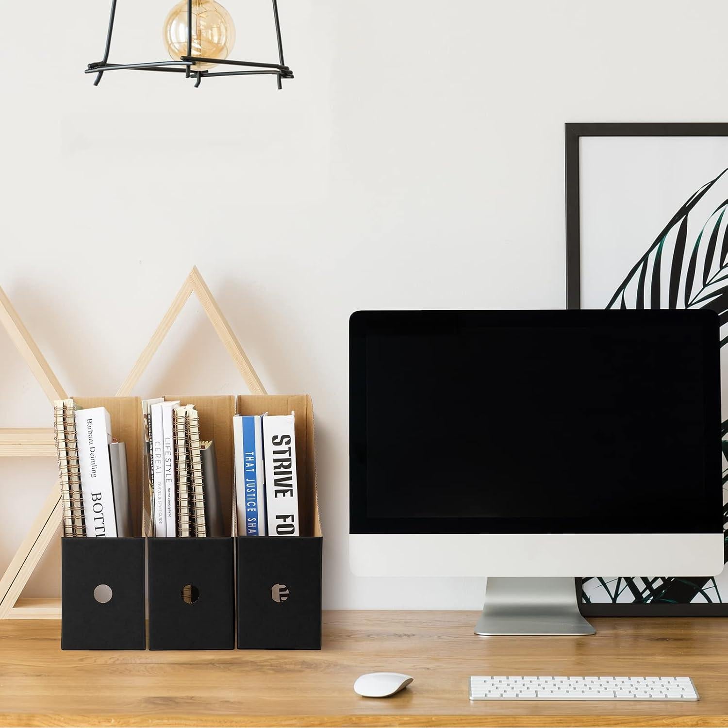 Soportes de Revistas de Cartón Thenshop 24 Pcs Negro