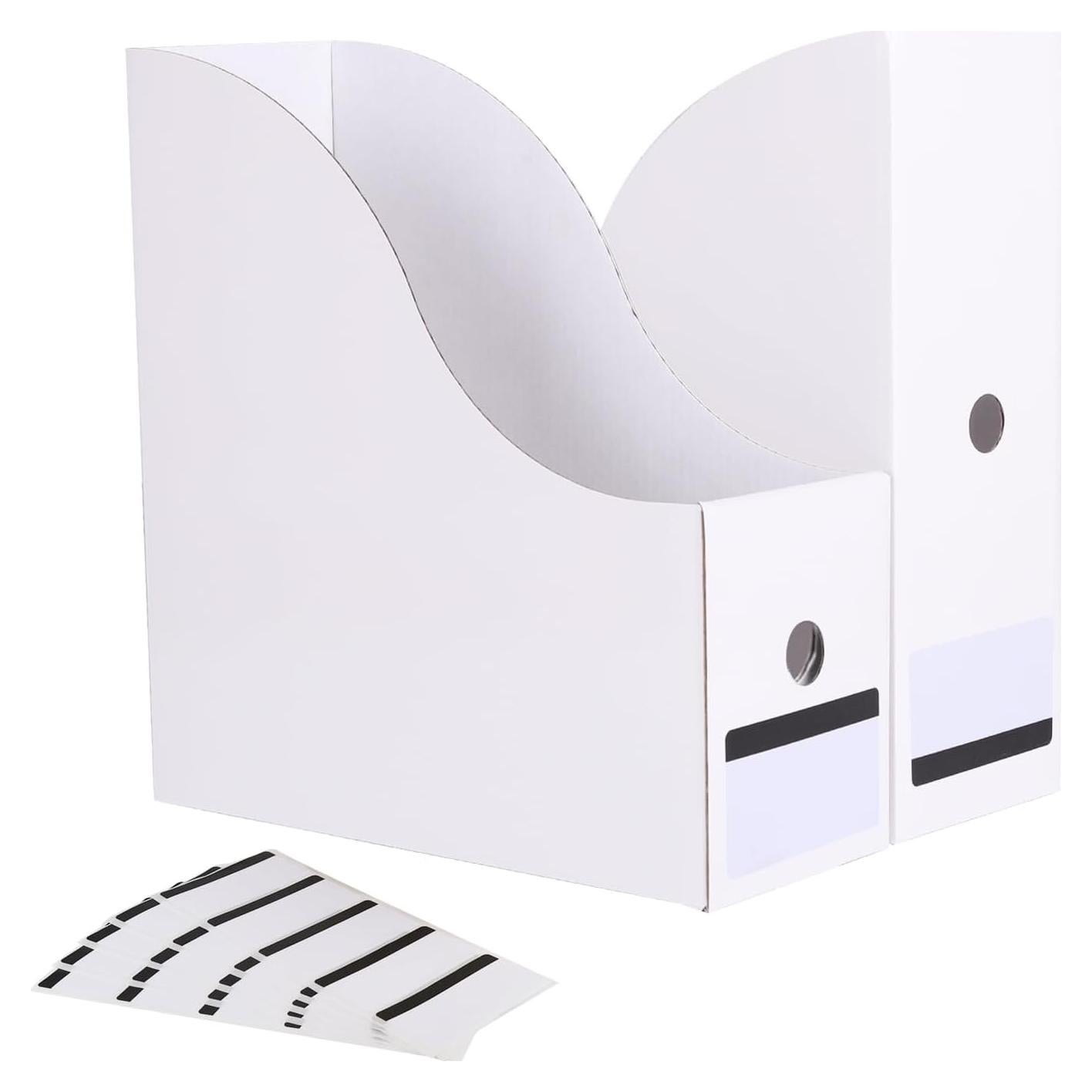 Paquete de 12 Soportes de Revistas Cartón Blanco 26,5 cm