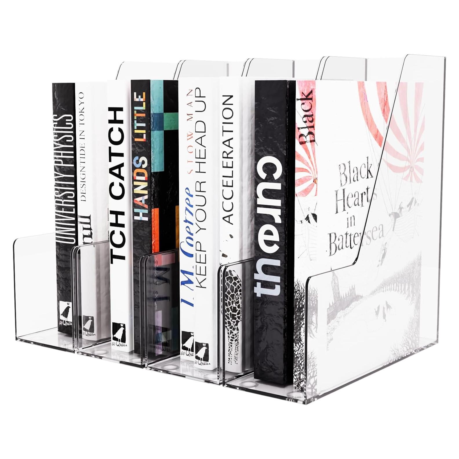 Juego de Soportes para Revistas Whillar - 4 Piezas Plástico Transparente