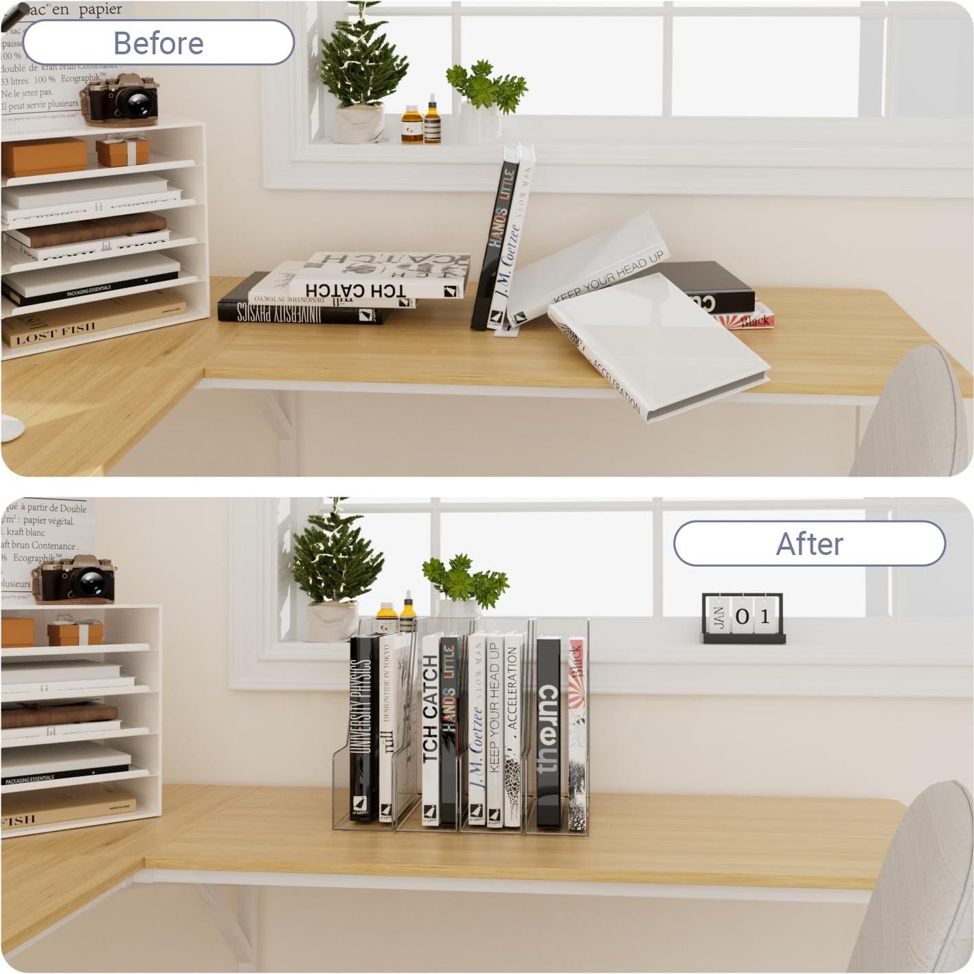 Juego de Soportes para Revistas Whillar - 4 Piezas Plástico Transparente