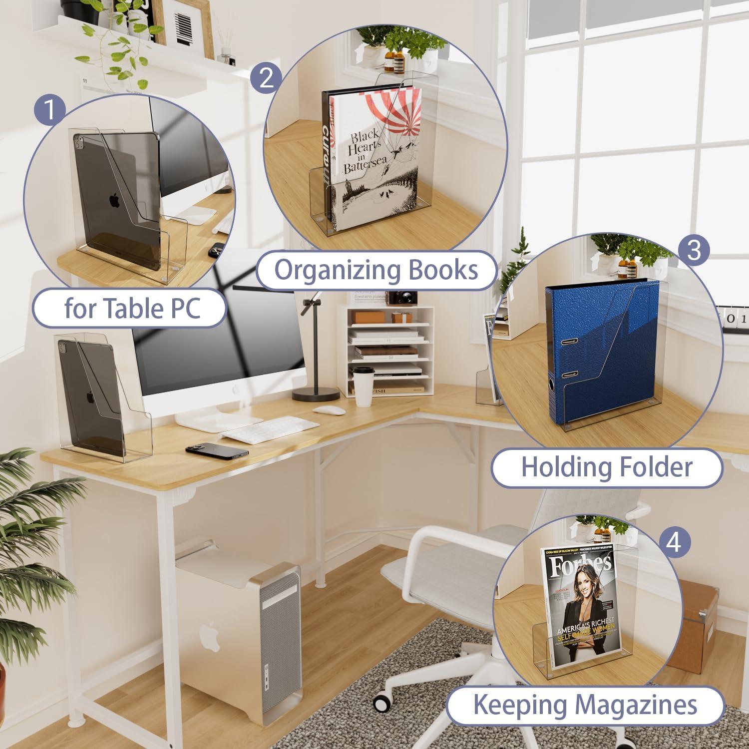 Juego de Soportes para Revistas Whillar - 4 Piezas Plástico Transparente