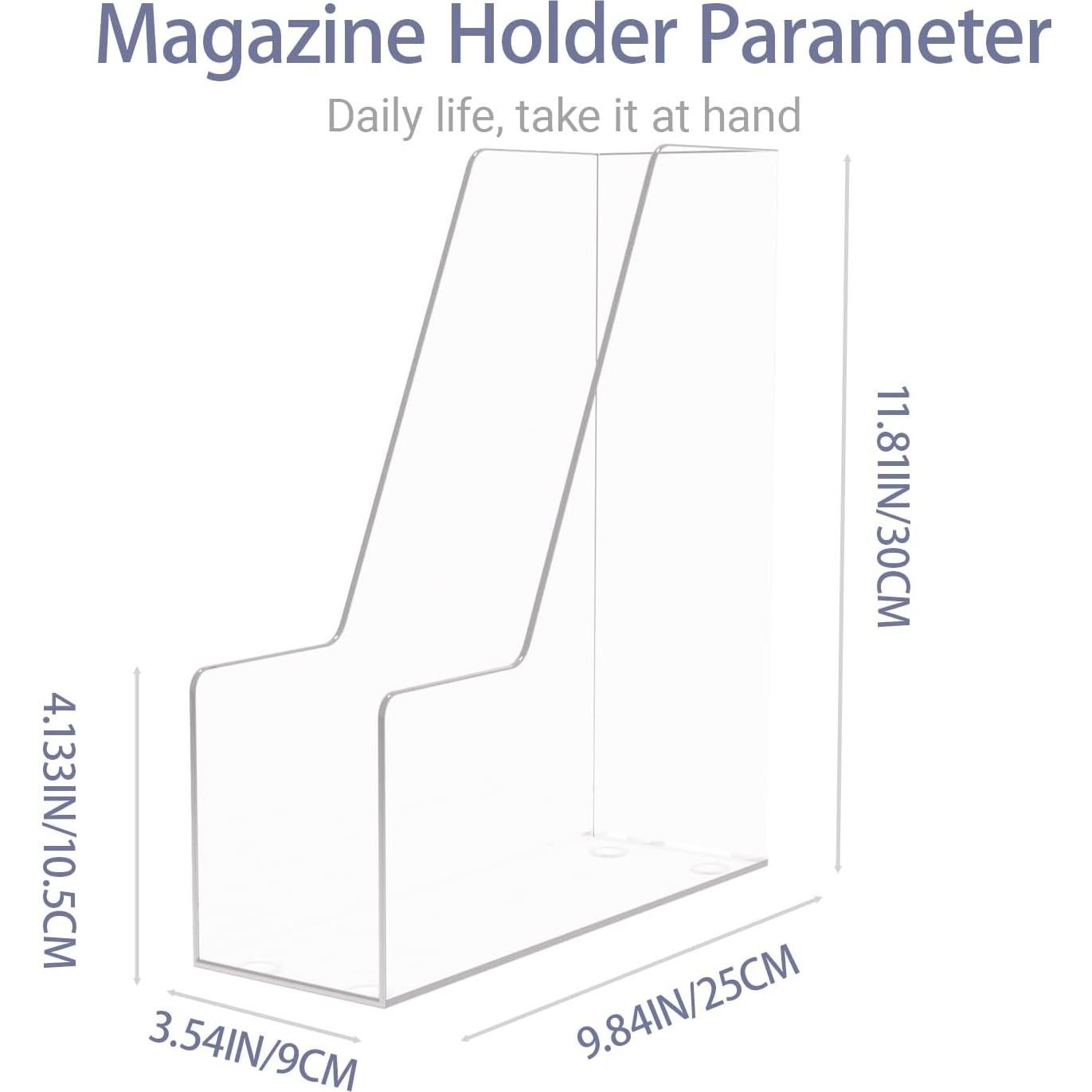 Juego de Soportes para Revistas Whillar - 4 Piezas Plástico Transparente