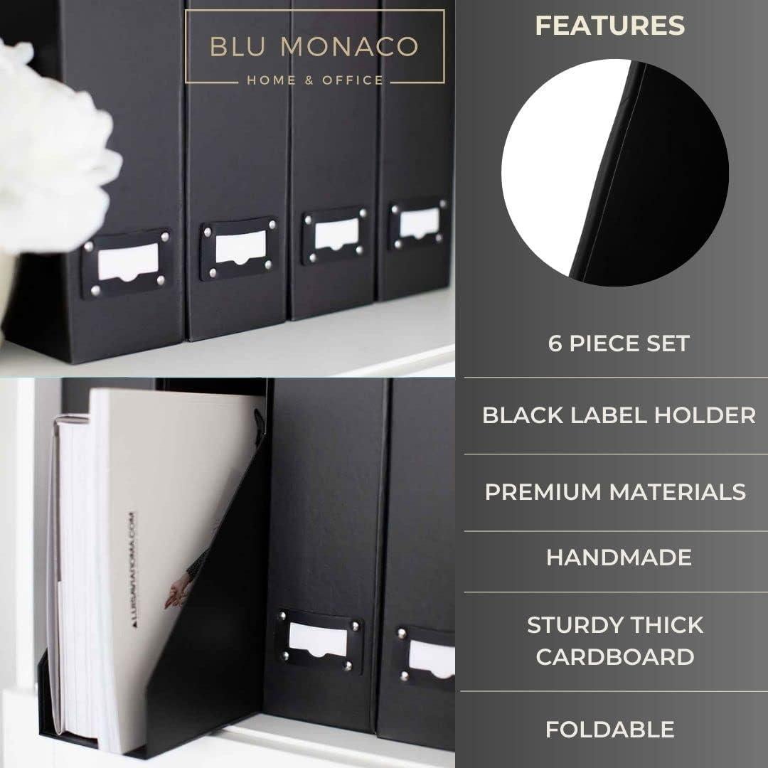 Soporte de Revistas Plegable Blu Monaco Negro - Juego de 6