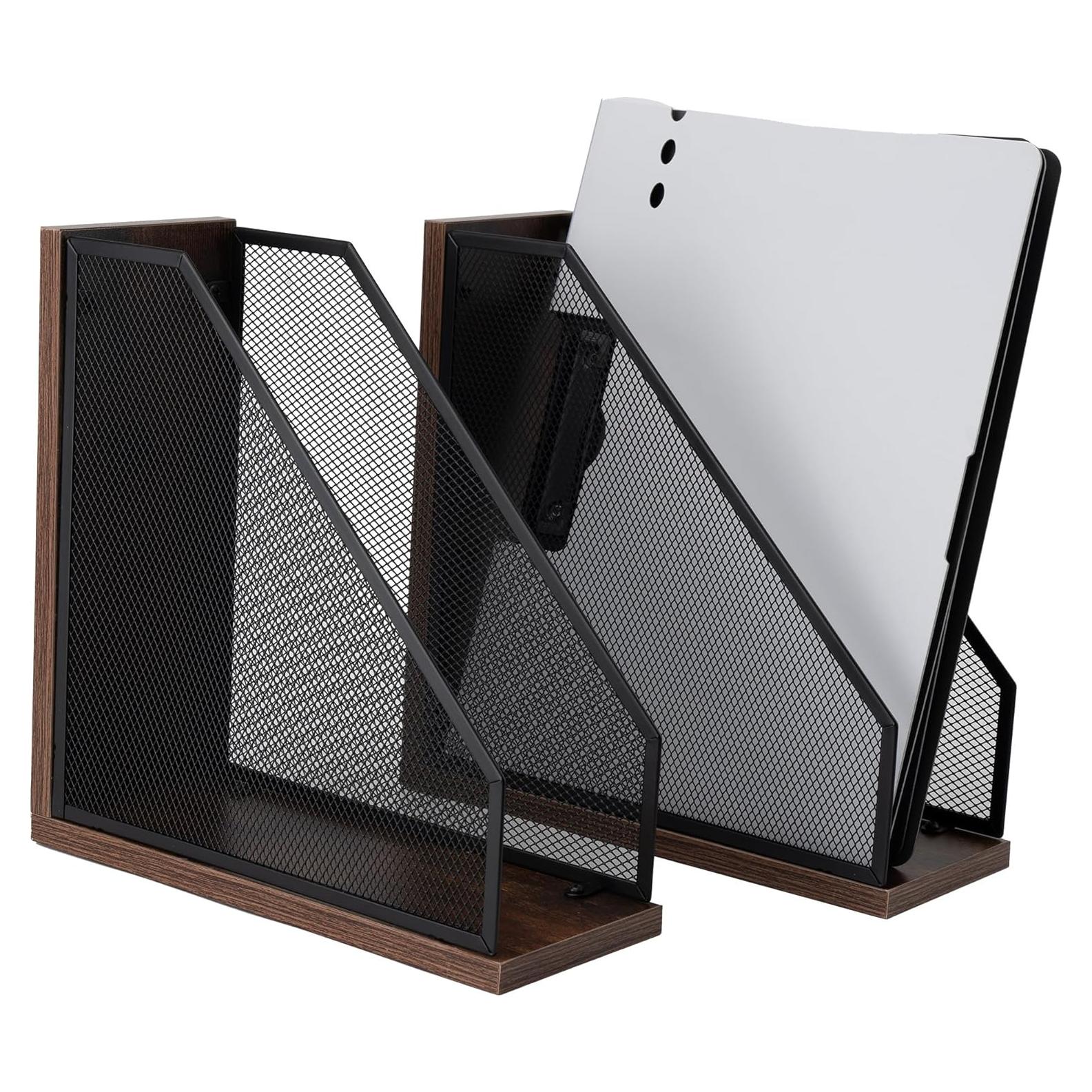 Soporte de Revistas de Madera Antigua ASIFMTHOT - 2 Piezas