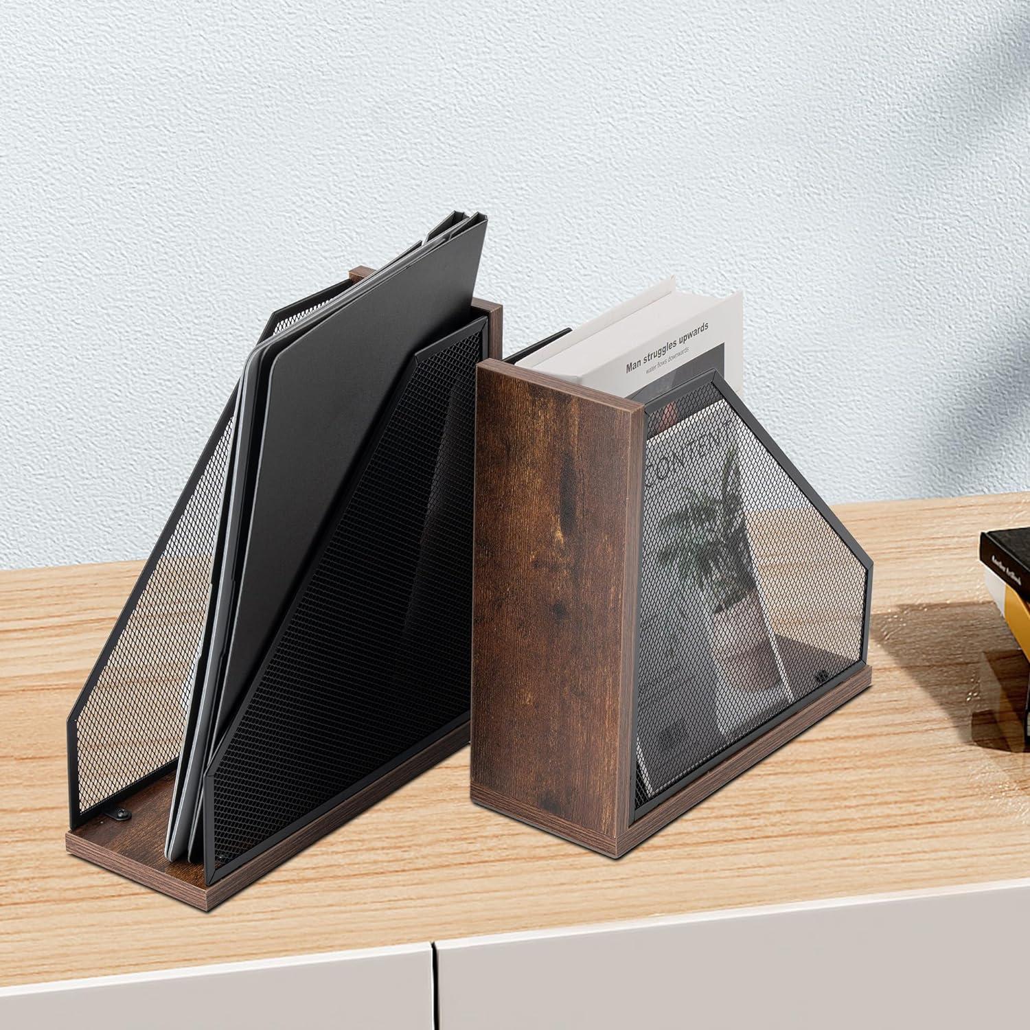 Soporte de Revistas de Madera Antigua ASIFMTHOT - 2 Piezas