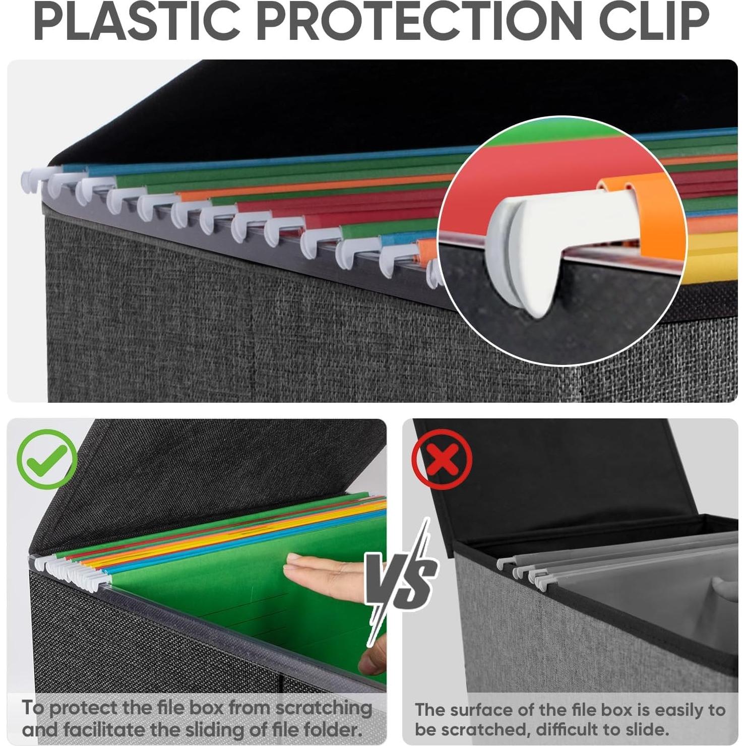 Caja Organizadora de Archivos BALEINE Plegable Negra 38x32x28 cm