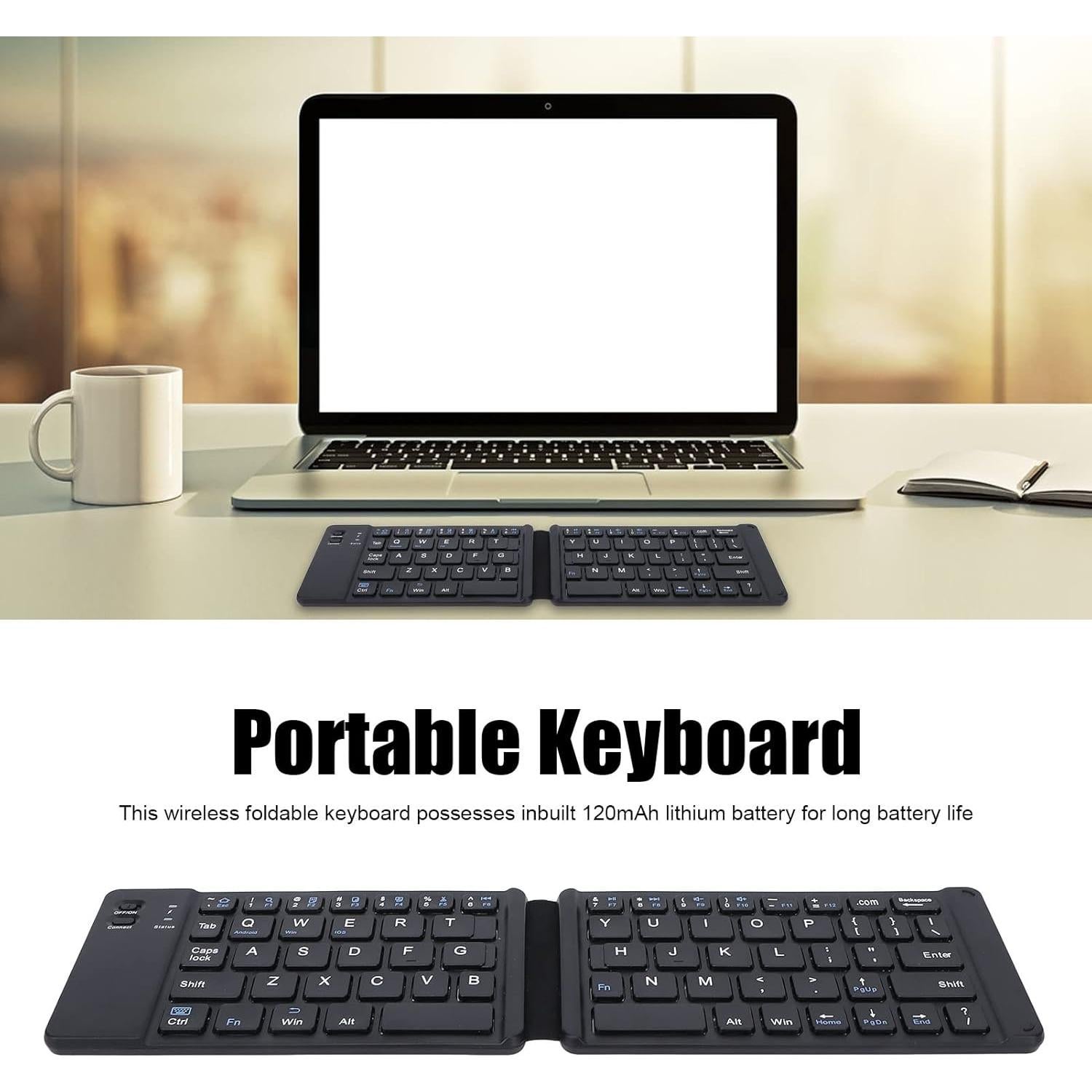 Teclado Plegable Bluetooth Hilitand 120mAh Compacto