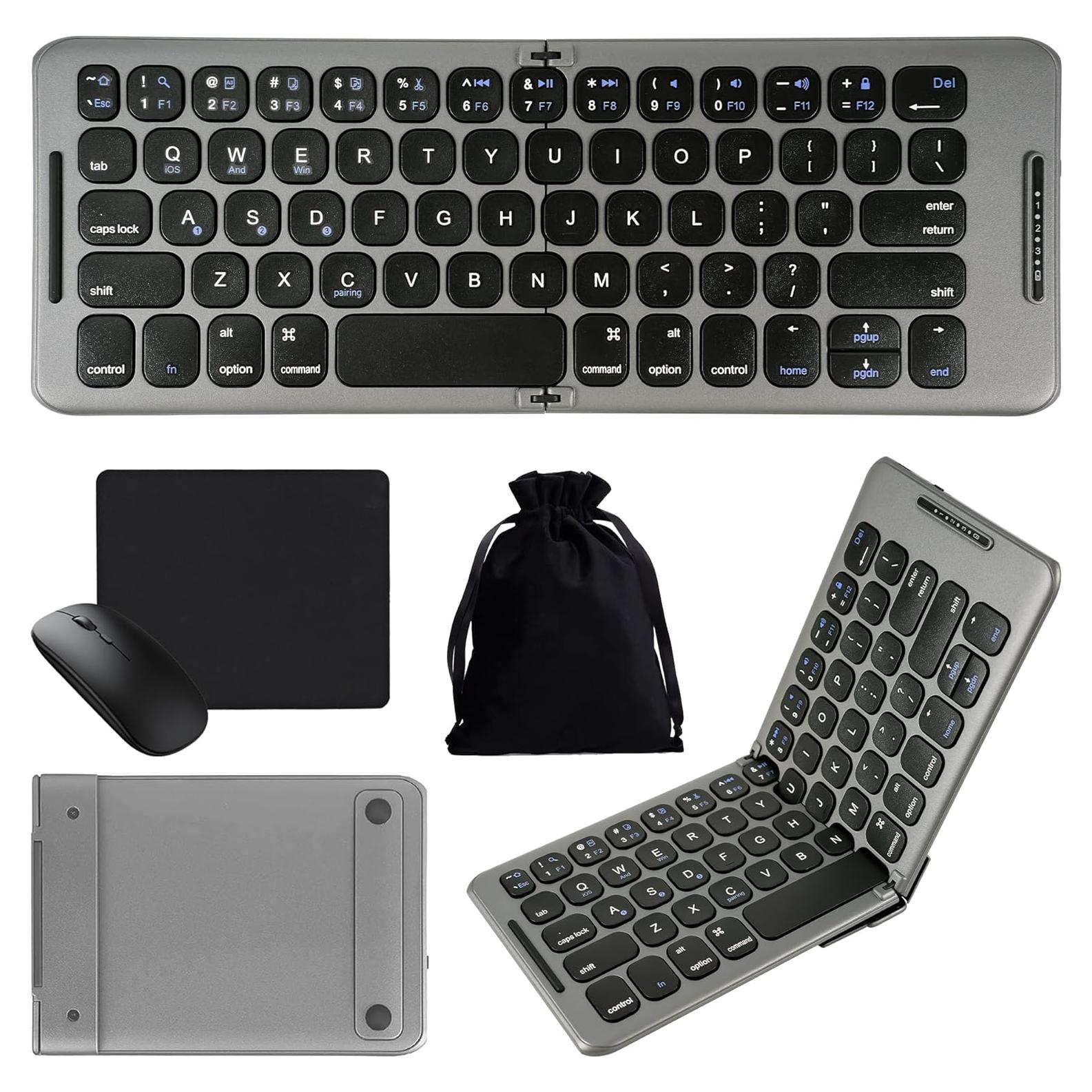 Teclado Bluetooth Plegable Miieadoo con Ratón Inalámbrico